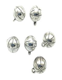 Whole 50pcs basketball antique silver charms pendants Jewellery DIY For Necklace Bracelet Earrings Retro Style 1411mm DH07858227232