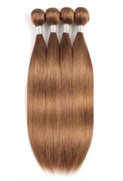 30 Light Golden Brown Straight Human Hair Bundles Brazilian Virgin Hair 34 Bundles 1624 Inch Remy Human Hair Extensions6275902