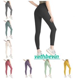 2023 Yoga Pants Lu Align Leggings Women Shorts Cropped Outfits Lady Sports Ladies Pants Exercise Fitness Wear Girls Running Leggings Gym Slim Fit Pink