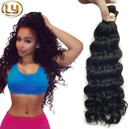 Ly Brazilian Human Hair Human Braiding Hair Bulk 3 Pieces Lot 1 Pieces Deep Curly No Attachment Hair Extensions Bundles9105615