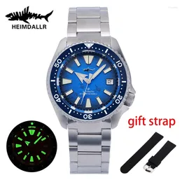 Wristwatches Heimdallr Titanium SKX007 Watch For Man Sapphire Bracelet 20Bar C3 Luminous NH36 Machinery Luxury