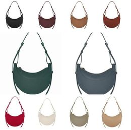 Luxury bagHalf-Moon bag Handbags Full-Grain Textured Smooth Calf Leather Tote Designer Zip Closure Crossbody Women Handbags Shoulder Bags Purse