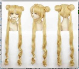 Girl Sailor Moon Cosplay Costumes Wig Tsukino Usagi And Princess Serenity curls Wear Hair Heat Resistant Hair4581250