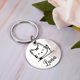 Dog Tag Personalised Cat ID Tags Anti Lost Mirror Pet Name Plates Free Engraving Kitten Address Plate Pendant Accessories For Pets