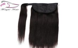 Evermagic Ponytail Human Hair Remy Straight European Ponytail Hairstyle 100g 100 Natural Hair Clip in Extensions8685472