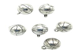 Whole 50pcs basketball antique silver charms pendants Jewellery DIY For Necklace Bracelet Earrings Retro Style 1411mm DH07859847961