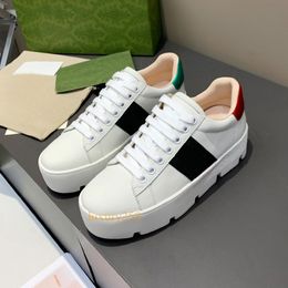 Casual small white shoes fashion designer ace embroidered platform sneaker luxury women bee sneakers genuine leather trainers