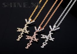 Hip Hop Label Jack Pendant Necklace Gold Silver Plated with Rope Chain Mens Bling Jewelry9531791