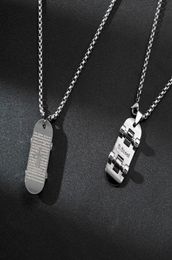 Pendant Necklaces Hip Hop Trend Skateboard Long Necklace 2021 Fashion Stainless Steel Chain Accessories7332323