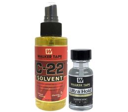 1bottle Walker Tape C22 Solvent Remover 4 Oz 1bottel Ultra Hold Small Adhesive Glue for toupee hair 05 Oz 15ml5498271