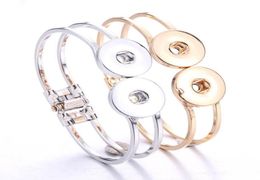 2021 Snap Button Bracelet Fit 18mm Jewelry 2 Charms Silver Gold for Women Men fashion62032294221802