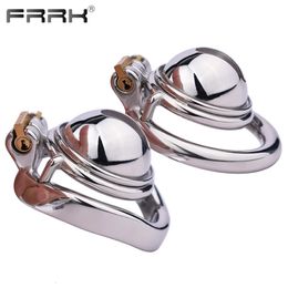 FRRK Hemisphere Male Chastity Cage Device with Urination Hole 40mm 45mm 50mm Penis Rings Adults Sex Products BDSM Toys 240102