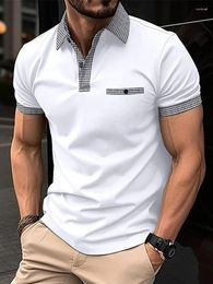 Men's Polos Summer Short-sleeved POLO Shirt Clothing Buttons Versatile Fashion Slim Temperament Sports White T Man Blouse