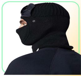 Two lens windbreak hood beanies outdoor cotton knitted windproof men face mask casual male skull caps hats black grey army green h5893253