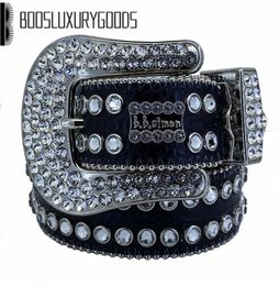 2023 Designer Belt Simon Belts for Men Women Shiny diamond belt blk white gold color boosluxurygoods7631685