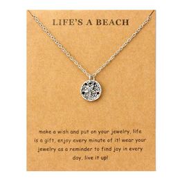 Starfish Sailing Waves Seahorse Beach Ocean Pendants Necklaces Sea Turtle Sand Dollar Mermaid Women Men Fashion Jewelry Gift289O