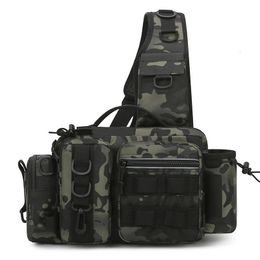 Men Fishing Tackle Bag Single Shoulder Crossbody Tactical Bags Waist Pack Fish Lures Gear Utility Storage Box Chest 240102