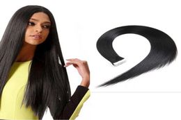 Whole Brazilian Straight tape in Hair Extensions 20pcs PU skin weft Unprocessed Human Hair Weaves2142694