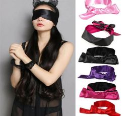 Massage Sex Unisex Blindfold Eye Satin Mask Sex Games Set Couple Love Cosplay Cover Band BDSM2946069