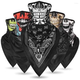 Bandanas Triangular Scarf Skull Ghost Balaclava Riding Face Mask Cover Shield Neck Gaiter Outdoor Sports Bandana Men Women Warmer