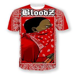 Hip Hop Sportwear Punk Casual Autumn Men Cool Print The Avatar The Blood Gang Bandana 3d T-shirt 006