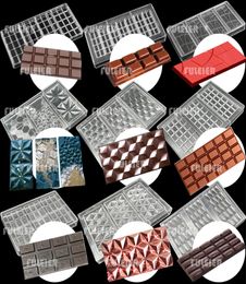 26 Style Polycarbonate Chocolate Bar Molds Baking Cake Belgian Sweets Candy Mould Confectionery Tools for Bakeware 2206018535744