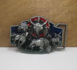 BuckleHome Fashion western bull head belt buckle with pewter finish plating FP02207 5079790