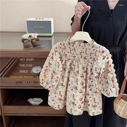 Girl Dresses Girls Dress Retro Niche Long Sleeve Foreign Style Lace Floral Princess Spring And Autumn Baby Lantern