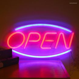 Night Lights Open LED Neon Light Wall Hanging Sign Bar Room Party Club Office Decoration Lamp Colorful2765218