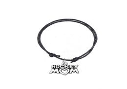 GX031 Fashion Accessories Bracelet Joint Antique Silver Plated Letter Hockey Mom Charm Adjustable Wax Cord Bracelet For Pers7107585