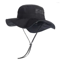 Berets Spring And Summer Cross-border Hiking Hat Quick-drying Breathable Anti-ultraviolet Large Brim Sunshade Bucket Men's Foldable