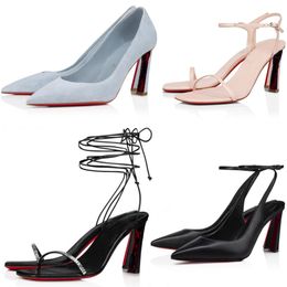 Damenkleid-Pumpsandalen, Condora-Riemen, 100/85 mm, Riemchenpumps mit spitzer Spitze und Blockabsatz, Luxus-Designer-High-Heels, schwarz-weißes Kalbsleder, Paris für Damen