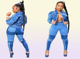 Sweat Suits Women Jeans Trend A Variety Of Fashion Stitching High Waist Slim Hip Lift Tight Elastic Feet Denim Trousers5282348