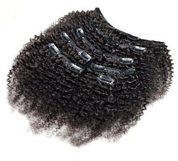 Kinky Curly Clip In Human Hair Extensions 7Pcs Set Nautral Colour Clipin Full Head 7 Pcs Remy Hair 4B 4C 3B 3C5416531