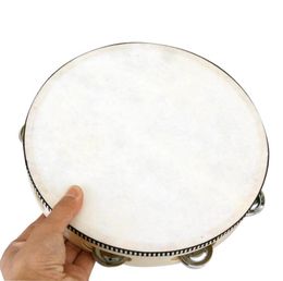 Whole10quot Musical Tambourine Tamborine Drum Round Percussion Gift for KTV Party drumhead8296469