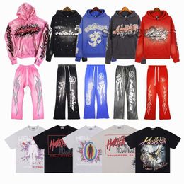 Designer Hoodie Hellstar Men Pullover Bet Graphic Print Pink Red Oversized Hooded Women Harajuku Gothic Tops Streetpant Vintage Hip Hop Size S-xl L7L1 VZSP