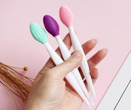 Custom Logo Exfoliating Lip Brush Cleaning Product Double Side Soft Silicone Skin Scrub Tool Blackhead Remove Equipment1094841