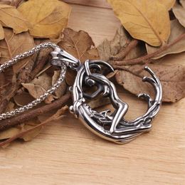 2020New Moon Goddess Wicca Necklace Pendant Witchcraft Witch Gothic Magic Amulet Talisman Vintage For Men Women Jewelry Gift 1340C