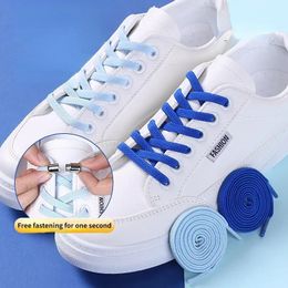 1 Pair Elastic No Tie 100cm Shoelaces Buckle Metal Lock Shoe Kids Adult Quick Lazy Laces Three Types of Lace 240102