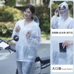 Raincoats Women's Split Raincoat Suit Transparent Rain Coat Waterproof Poncho Impermeable Jacket And Pants Cycling Hiking Gear