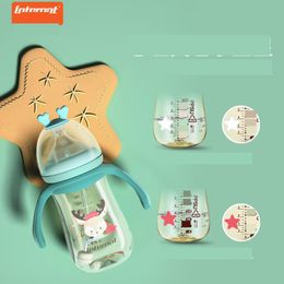 Baby Bottles Yitron Wide Diameter Anti-Inflatable Thermochromic Change Ppsu Bottle 240Ml Anti-Drop Handle St Drop Delivery Otbvm