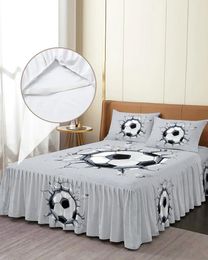 Bed Skirt Football Sport Soccer Elastic Fitted Bedspread With Pillowcases Protector Mattress Cover Bedding Set Sheet