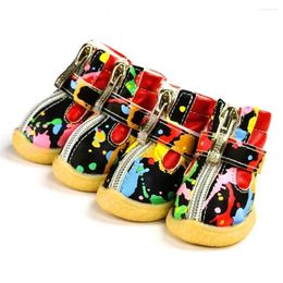 Dog Apparel Est Pet Shoes Winter Super Plush Insulation And Waterproofing 4pcs/set Dog's Boots Zipper Anti-Slip XS XL Snow Cute