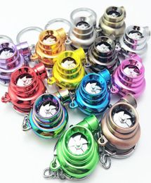 Keychains Mini Turbo Turbocharger Keychain Spinning Turbine Key Chain Ring Keyring Keyfob Car Interior Gifts Accessories1773331