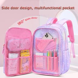 Primary School Backpack Cute Colourful Bags for Girls Princess Waterproof Children Rainbow Series Schoolbags 231229