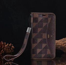 Designer Leather Wallet Card Slots Phone Cases for iPhone 14 13 12 11 Pro Max Brown Flower 14Pro 13Pro 12pro 11pro Case X Xs Xr 8 9890102