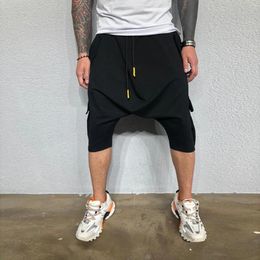 Men's Pants Soild Mens Sports Trousers Hip Hop Trend Drop-crotch Drawstring Loose Street Casual Harlan Cropped For Man