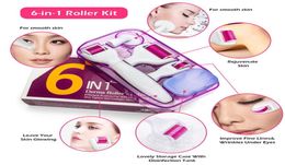 6in1 Microneedle Kit Titanium Micro Needle Facial Roller For Eye Face Body Treatment facial clean brush7954816