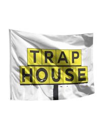 Trap House Flag Banner 3x5Ft College Dorm Room Man Cave Frat Wall Outdoor Flag 100D Polyester Banner Fast 7544249