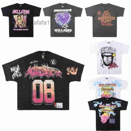 Men's T-shirts Hellstar Mens Designer T-shirt Dark High Street Trends Hip Hop and Womens Cotton F5ahm3l6POGE